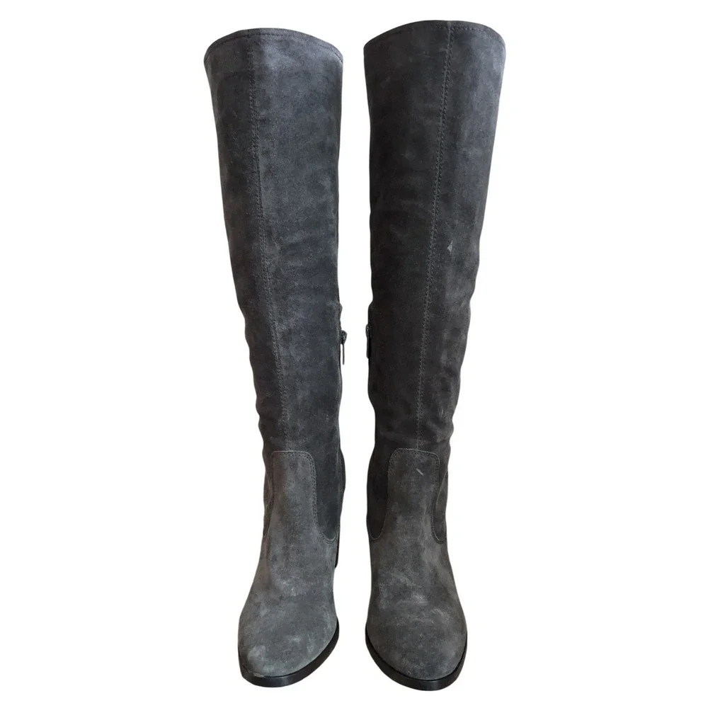 FRYE‎ Claude Tall zip boots shoes smoke grey US 9.5